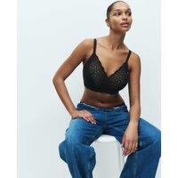 M&S Lace Non-Padded Bralette F-H Black