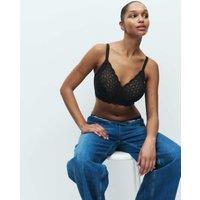 M&S Lace Non-Padded Bralette F-H Black