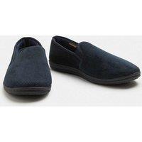 M&S Velour Slippers with Freshfeet Navy