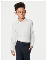 M&S 2 Pack Boys' Regular Fit Cotton School Shirts (2-18 Yrs) White