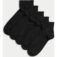 M&S 5pk Seamless Toes Anklets Black