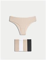 M&S 5pk Cotton Rich Brazilian Knickers Opaline Mix
