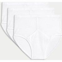 3pk Pure Cotton StayNew High Waist Mesh Briefs