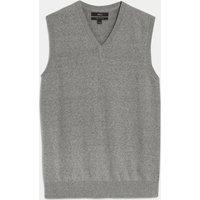 M&S Pure Cotton Sleeveless Jumper Grey Marl