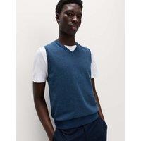 M&S Pure Cotton Sleeveless Jumper Light Airforce
