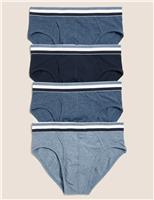 M&S 4 Pack Cotton Cool & Fresh Briefs Denim Mix