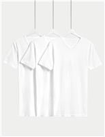 3pk Pure Cotton V-Neck T-Shirt Vests