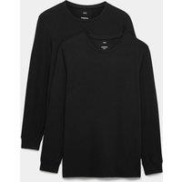 M&S 2 Pack Heatgen Light Thermal Long Sleeve Tops Black