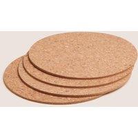 Set of 4 Round Cork Placemats