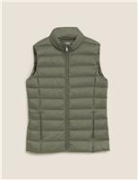 M&S Feather & Down Puffer Gilet Medium Khaki