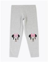 M&S Cotton Rich Disney Minnie Mouse Leggings (2-7 Yrs) Grey