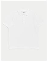 M&S School Girls' Pure Cotton Polo Shirt (2-18 Yrs) White