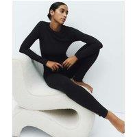 M&S Heatgen Medium Thermal Brushed Leggings Black