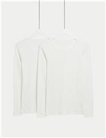 2pk Medium Warmth Pointelle Thermal Long Sleeve Tops