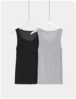 2pk Medium Warmth Thermal Pointelle Vests