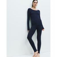 M&S Heatgen Medium Thermal Brushed Leggings Navy