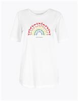 M&S Women's NHS Charities Together Clapping T-Shirt White Mix