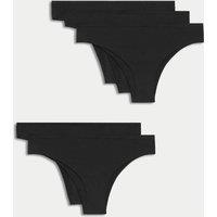 M&S 5pk Cotton Modal Brazilian Knickers Black