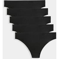 M&S 5pk Cotton Modal Brazilian Knickers Black