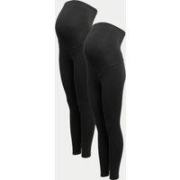 M&S Maternity 2 Pack Over Bump Leggings Black