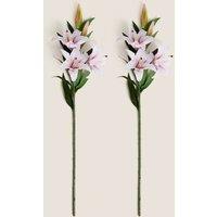 Set of 2 Artificial Large Stargazer Lilies