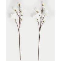 Set of 2 Artificial Magnolias Single Stem