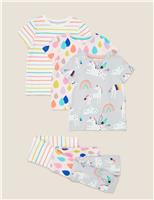 3pk Pure Cotton Unicorn Pyjama Sets (1-7 Yrs)