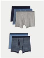 M&S 5 Pack Pure Cotton Cool & Fresh Trunks Denim Mix