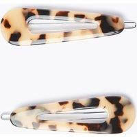 2 Pack Tortoiseshell Print Hair Clips
