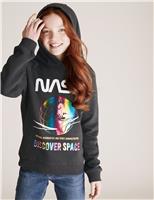M&S Cotton Rich NASA Graphic Hoodie (6-14 Yrs) Carbon