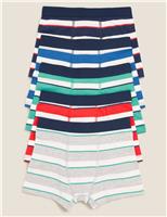 M&S 5 Pack Cotton Rich with Stretch Striped Trunks (2-16 Yrs) Multi