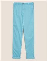 M&S Pure Cotton Tapered Ankle Grazer Chinos Medium Turquoise