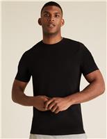 M&S Collection 3pk Pure Cotton Crew Neck T-Shirts Navy Mix