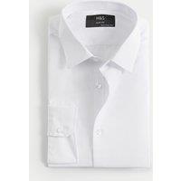 M&S Slim Fit Easy Iron Cotton Blend Shirt White