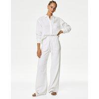 M&S Pure Linen Oversized Shirt White