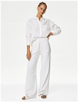 M&S Pure Linen Oversized Shirt White