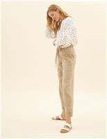 Pure Cotton Tapered Ankle Grazer Trousers