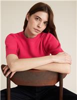 M&S Soft Touch Knitted Puff Sleeve Top Pink