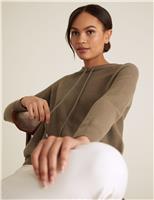 M&S Soft Touch Textured Knitted Hoodie Mocha