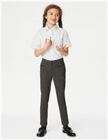 Girls Super Skinny Leg Zip School Trousers (2-18 Yrs)