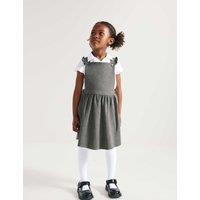 M&S Girls' Jersey Frilled School Pinafore (2-12 Yrs) Grey
