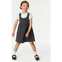 Girls Jersey Heart Pocket School Pinafore (2-12 Yrs)