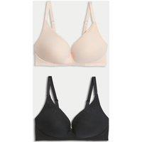 2Pk Cotton Plunge Lounge Bra