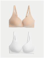 2Pk Cotton Plunge Lounge Bra