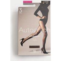 Autograph 3pk 10 Denier Ladder Resist Matt Tights Rich Quartz