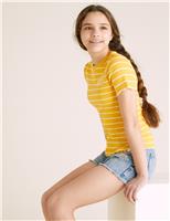 M&S Cotton Rich Kindness Slogan Ribbed T-shirt (6-16 Yrs) Yellow