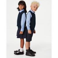M&S Unisex Pure Cotton School Tank Top (2-18 Yrs) Navy
