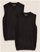 2 Pack Pure Cotton Sleeveless Jumper