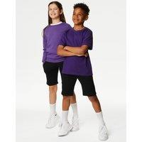 M&S Cotton Plain Shorts (2-18 Yrs) Black