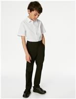 5pk Boys Regular Fit Easy to Iron School Shirts (2-18 Yrs)